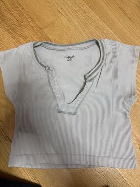 Urban Outfitters Light Gray Ribbed Crop Top